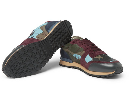 Men's Valentino Camo Rock Runners Multicolor Sneakers