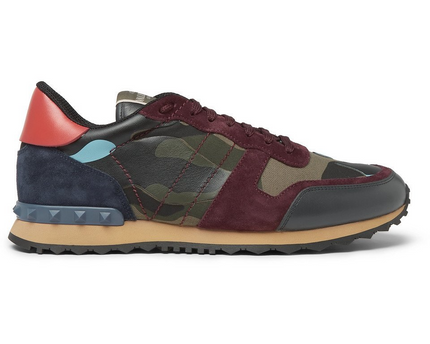 Men's Valentino Camo Rock Runners Multicolor Sneakers