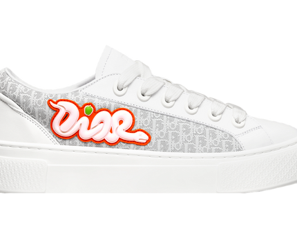 Men's Dior B33 Runner White Gray Calfskin Sneakers