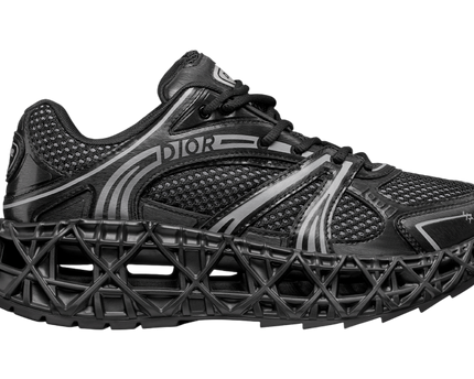 Men's Dior GreyBlack Mesh and Rubber B35 NXXT Black Sneakers