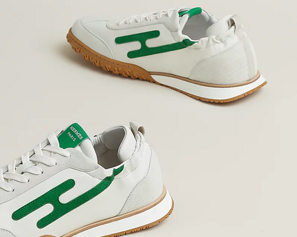 Men's Hermes Jet White Jungle Green Sneakers