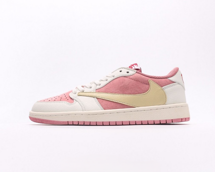 Men's Travis Scott x Air Jordan 1 Retro Low ‘ Shy Pink' Shoes