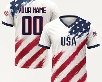 The "Team USA" Personalized Patriotic Sports Jersey