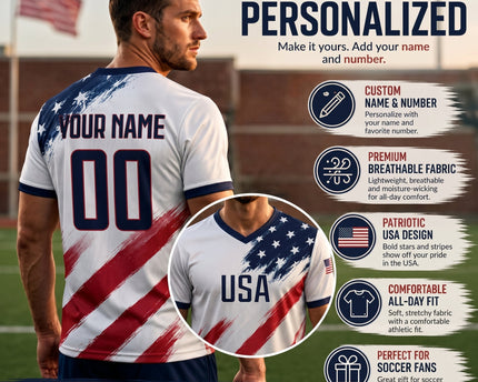Custom Soccer Jersey 2026, Personalized Team Shirt for Men Women Kids, National Country Style Soccer Fan Jersey
