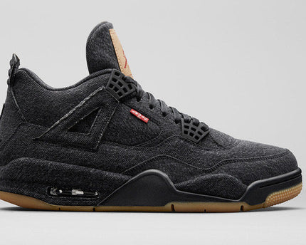 Men's   Leviâ€™s x Air Jordan 4 Retro Black Shoes