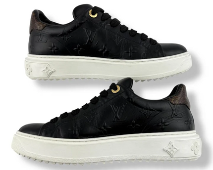 Men's Louis VuittonTime Out Black Monogram Sneakers