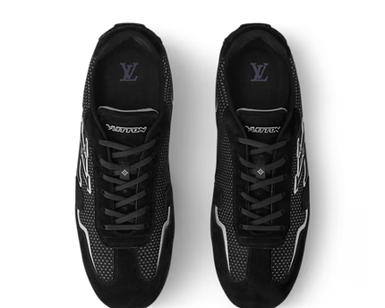Men's Louis Vuitton Rally Black Denim Blue Sneakers