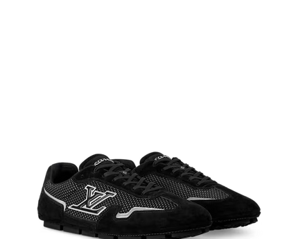 Men's Louis Vuitton Rally Black Denim Blue Sneakers
