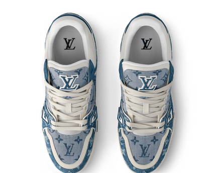 Men's Louis Vuitton Trainer Blue Denim Sneakers