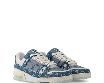 Men's Louis Vuitton Trainer Blue Denim Sneakers