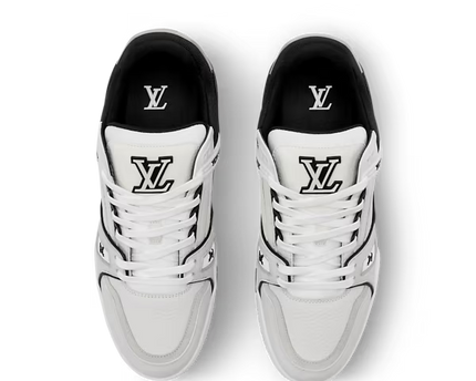 Men's Louis Vuitton Trainer Black Denim Blue Sneakers