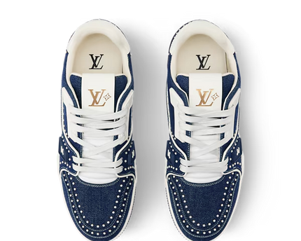 Men's Louis Vuitton Trainer Indigo Blue Sneakers