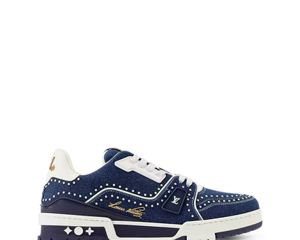 Men's Louis Vuitton Trainer Indigo Blue Sneakers