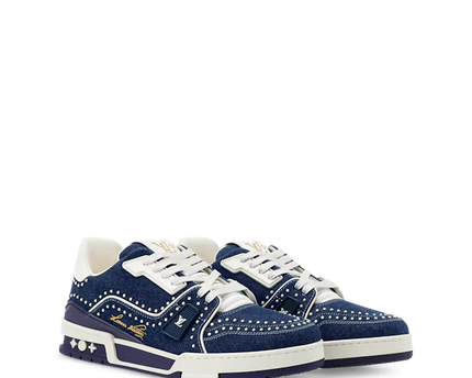 Men's Louis Vuitton Trainer Indigo Blue Sneakers
