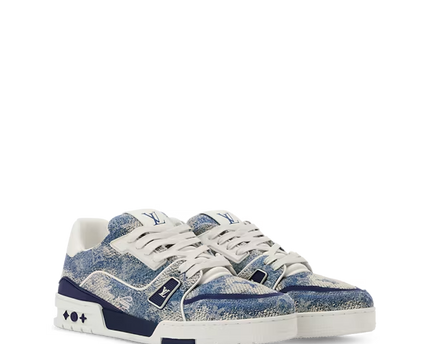 Men's Louis Vuitton Trainer Denim Sneakers