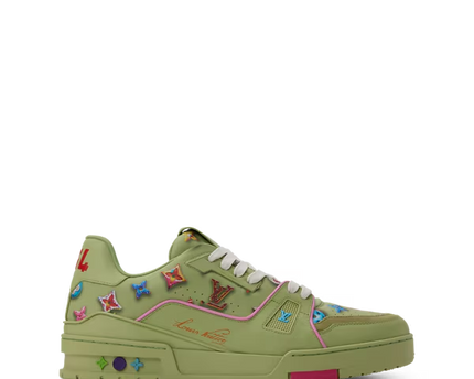 Men's Louis Vuitton Trainer Green Sneakers
