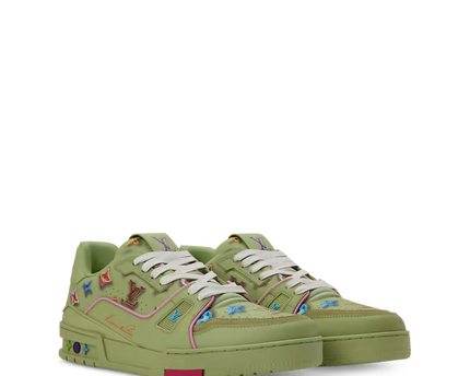 Men's Louis Vuitton Trainer Green Sneakers