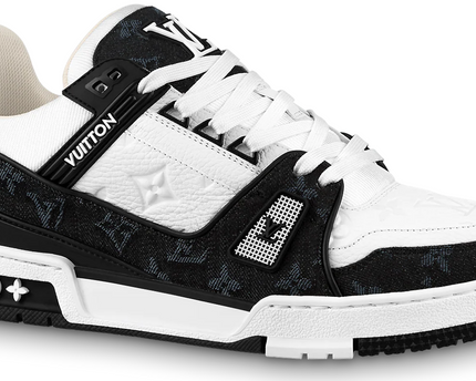 Men's Louis Vuitton Trainer Black White Sneakers