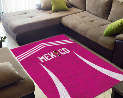 Mexico 2026 Football Pink Area Rug Golden Eagle Victory