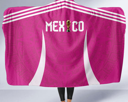 Mexico 2026 Football Pink Hooded Blanket Golden Eagle Victory