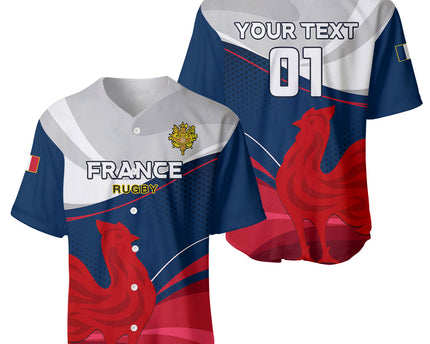 Custom France Rugby Baseball Jersey XV de France 2023 World Cup