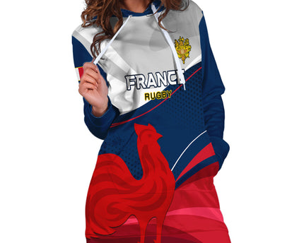 Custom France Rugby Hoodie Dress XV de France 2023 World Cup