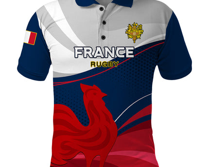 Custom France Rugby Polo Shirt XV de France 2023 World Cup