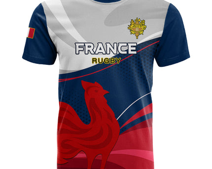 Custom France Rugby T Shirt XV de France 2023 World Cup