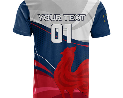 Custom France Rugby T Shirt XV de France 2023 World Cup
