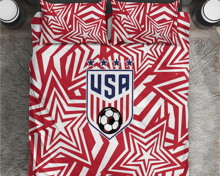 Soccer 2026 USA Bedding Set Red Star Stylized