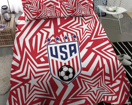 Soccer 2026 USA Bedding Set Red Star Stylized