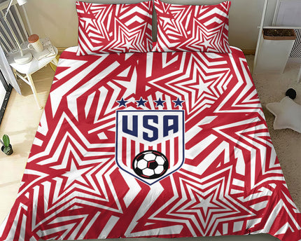 Soccer 2026 USA Bedding Set Red Star Stylized