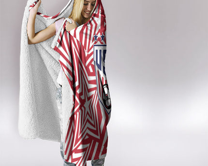 Soccer 2026 USA Hooded Blanket Red Star Stylized