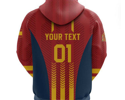 Custom Spain Football Zip Hoodie Go La Rojita