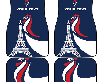 France 2024 Bonjour Car Mats Eiffel Tower Gallic Rooster