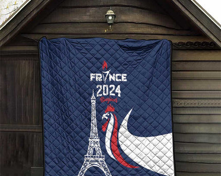 France 2024 Bonjour Quilt Eiffel Tower Gallic Rooster