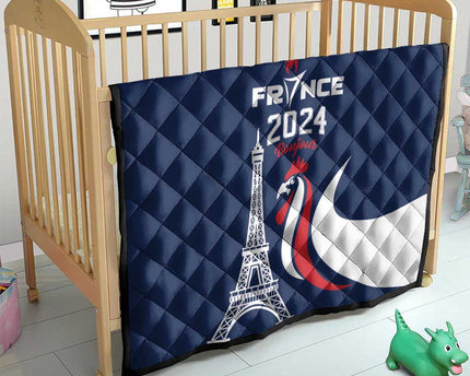 France 2024 Bonjour Quilt Eiffel Tower Gallic Rooster