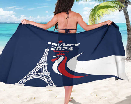 France 2024 Bonjour Sarong Eiffel Tower Gallic Rooster