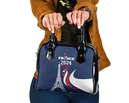 France 2024 Bonjour Shoulder Handbag Eiffel Tower Gallic Rooster