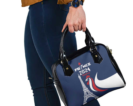 France 2024 Bonjour Shoulder Handbag Eiffel Tower Gallic Rooster