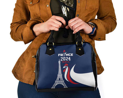 France 2024 Bonjour Shoulder Handbag Eiffel Tower Gallic Rooster