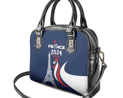 France 2024 Bonjour Shoulder Handbag Eiffel Tower Gallic Rooster