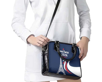 France 2024 Bonjour Shoulder Handbag Eiffel Tower Gallic Rooster