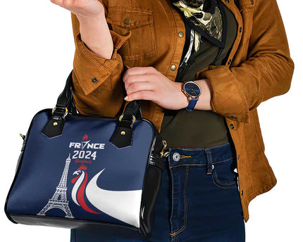 France 2024 Bonjour Shoulder Handbag Eiffel Tower Gallic Rooster