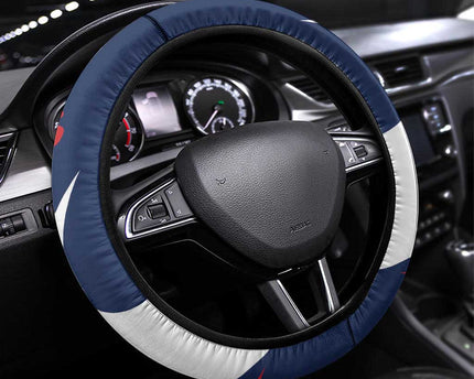 France 2024 Bonjour Steering Wheel Cover Eiffel Tower Gallic Rooster