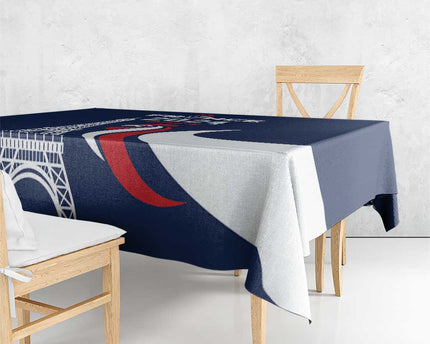 France 2024 Bonjour Tablecloth Eiffel Tower Gallic Rooster