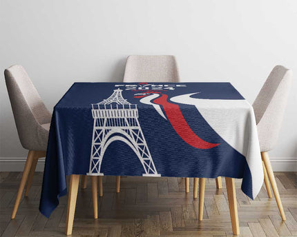 France 2024 Bonjour Tablecloth Eiffel Tower Gallic Rooster