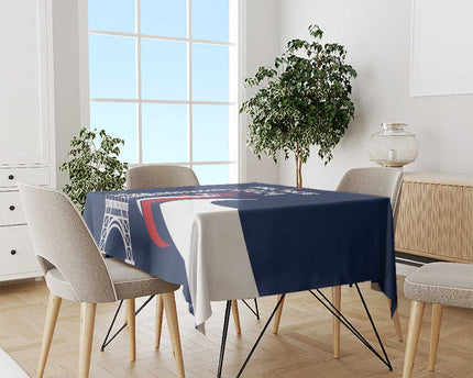 France 2024 Bonjour Tablecloth Eiffel Tower Gallic Rooster