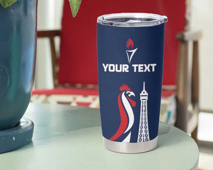 Personalized France 2024 Bonjour Tumbler Cup Eiffel Tower Gallic Rooster