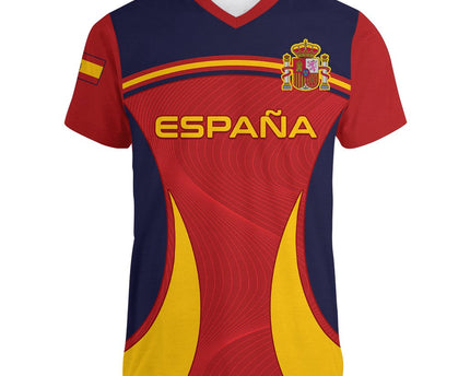Custom Spain Football Women V Neck T Shirt La Roja 2024 Sporty Style